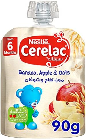 Cerelac Nestle Cerelac Fruits Puree Pouch Banana Apple Oat 90g