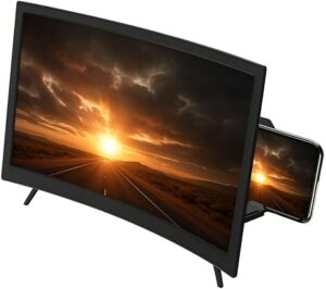 12" Screen Magnifier, Foldable 3D HD Phone Screen Magnifier Projector with Adjustable Stand, Universal Smartphone Amplifier for Movies, Videos & Gaming, Ultra-Clear Eye Protection