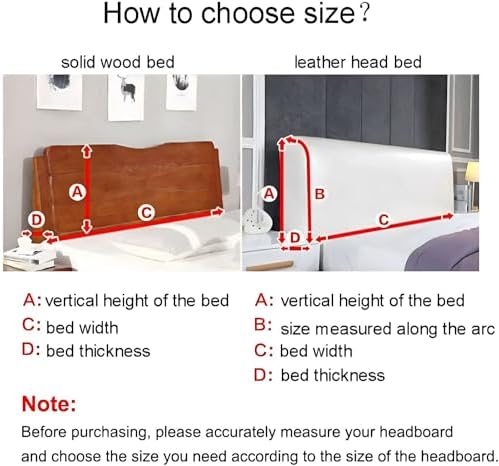 Bed Headboard Cover, Dustproof Stretch Bed Head Protector Cover, Solid Color Bedroom Decoration, for Bedroom Decor, Washable (Black,200cm)