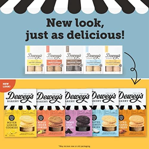 Dewey's Bakery Triple Ginger Cookie Thins | No Artificial Flavors, Synthetic Colors or Preservatives | Baked in Small Batches | 9oz (Pack of 1)