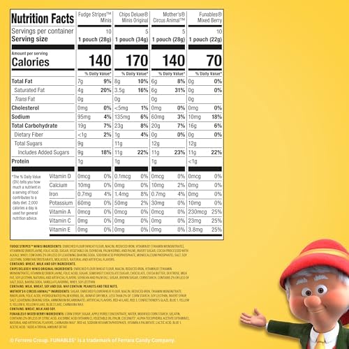 Keebler Sweet Treat Variety Pack, 30-Count Box, Includes Chips Deluxe, Funables, Fudge Stripes, and Mother's Circus Animal Cookies, 29 oz