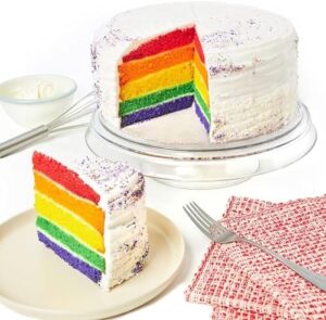 David's Cookies Rainbow Layer Cake 10" – Pre-Sliced 14 Pieces – Colorful Celebration Dessert with 5 Vibrant Layers – Gourmet Dessert Cake Gift for Women Men Kids and All Special Occasions