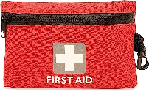 Lewis-Plast Premium 92 Piece First Aid Kit - Safety Essentials for Travel, Car, Home, Camping, Work, Hiking & Holiday Red, Small