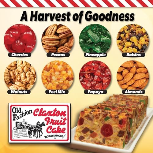 FRUIT CAKE Boxed - 1 lb Dark Recipe Claxton Fruitcake by Claxton Fruitcake