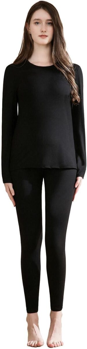 casme Thermal Underwear for Women Cold Weather Top Bottom Soft Stretch Fabric Weightless Imperceptible for Winter Daily Wear Outdoor Activities