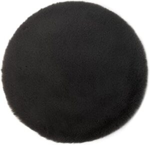 Gözze Faux Fur Chair Top, Seat Cushion, Artificial Fur 100% Polyester, Ø 38 cm, Antracite