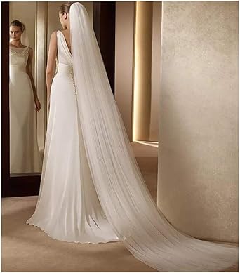 2 Tier Long Cathedral Wedding Bridal Veil with Comb, White