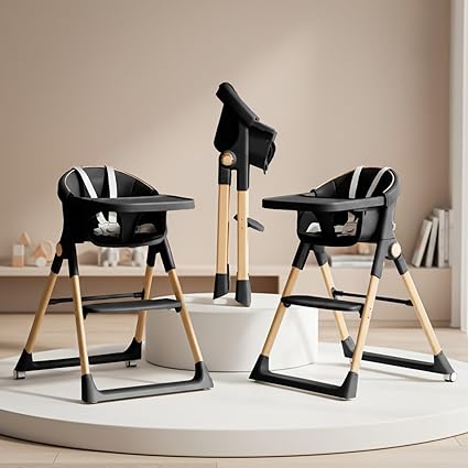 Baybee Premium 3-in-1 Convertible Baby High Chair | Toddler Feeding Chair, Dining Chair, & Eating Chair for Babies & Kids with 5-Point Safety, Adjustable Tray, Baby For 6 Months to 5 Years (Black)