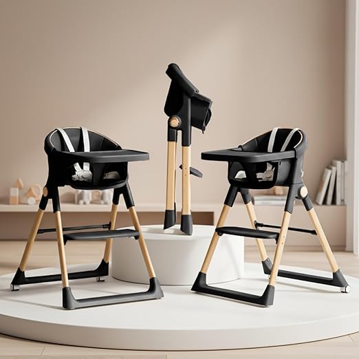 Baybee Premium 3-in-1 Convertible Baby High Chair | Toddler Feeding Chair, Dining Chair, & Eating Chair for Babies & Kids with 5-Point Safety, Adjustable Tray, Baby For 6 Months to 5 Years (Black)