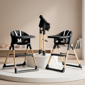 Baybee Premium 3-in-1 Convertible Baby High Chair | Toddler Feeding Chair, Dining Chair, & Eating Chair for Babies & Kids with 5-Point Safety, Adjustable Tray, Baby For 6 Months to 5 Years (Black)