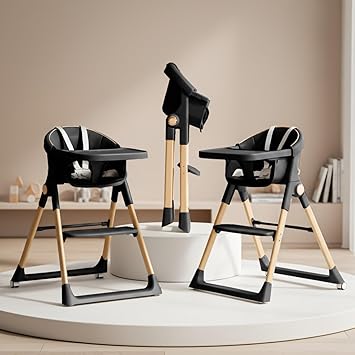 Baybee Premium 3-in-1 Convertible Baby High Chair | Toddler Feeding Chair, Dining Chair, & Eating Chair for Babies & Kids with 5-Point Safety, Adjustable Tray, Baby For 6 Months to 5 Years (Black)