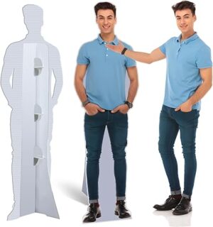 Custom Life Size Cardboard Cutout, Personalized LifeSize Stand up Cutouts, Upload Your Photo, Up to 8 ft, 8 Sizes Optional for Birthday, Party and Events,1 PC