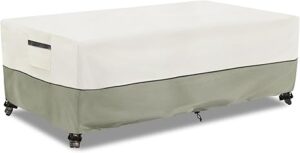 Outdoor Coffee Table Cover,Waterproof Rectangular Patio Small Side Table Cover,48 x 28 x 16 inch,Outdoor Table Covers Waterproof Rectangle,White&Grey-green. (48''L x 28''W x 16''H)