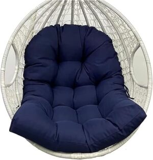 Detachable Hanging Hammock Chair Seat Cushion - Garden Swing Cushion Replacement, Waterproof Egg Swing Cushion (Only Cushion), Dark Blue