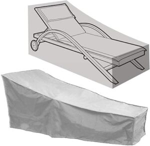 Numeo Outdoor Sunbed Cover Waterproof Anti-UV Sun Lounger Covers Oxford Fabric Garden Rattan Patio Furniture Sun Lounger Cover, Gray 210D(Size : 210x75x80/40CM), G06141430