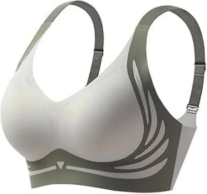 Lift Anti-Sagging Wireless Push Up Bra, Women's Wireless Seamless Push Up Bra, Supportive Wireless Bra (Green, L)