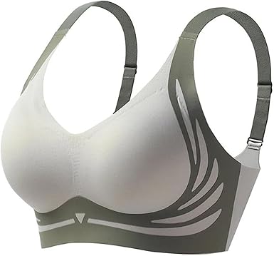 Lift Anti-Sagging Wireless Push Up Bra, Women's Wireless Seamless Push Up Bra, High Support Wireless Bra (Green, M)