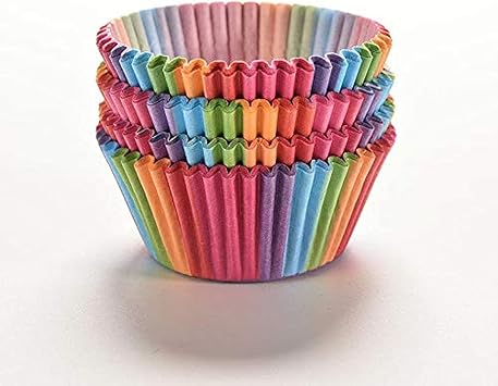 100Pcs/set Rainbow Color Cupcake Baking Paper Cases Cake Box