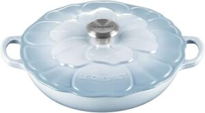 Le Creuset Signature Enameled Cast Iron Petal Braiser, 2.25qt., Coastal Blue