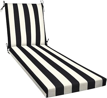 Chaise Lounge Cushions Outdoor, Water Resistant Replacement Sun Lounger Seat Pads for Indoor Outdoor Garden Furniture,Stripes