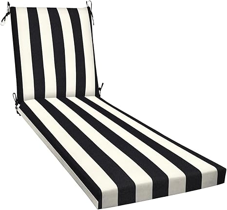 Chaise Lounge Cushions Outdoor, Water Resistant Replacement Sun Lounger Seat Pads for Indoor Outdoor Garden Furniture,Stripes