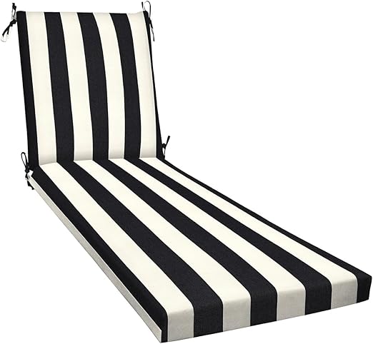 Chaise Lounge Cushions Outdoor, Water Resistant Replacement Sun Lounger Seat Pads for Indoor Outdoor Garden Furniture,Stripes
