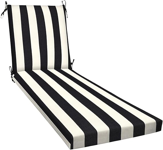 Chaise Lounge Cushions Outdoor, Water Resistant Replacement Sun Lounger Seat Pads for Indoor Outdoor Garden Furniture,Stripes