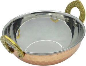 RAJ COPPER KADAI SERVING BOWL, 15 CM , COPPER, TCK002, Curry Bowl , Salad Bowl , Side Bowl , Dessert Bowl