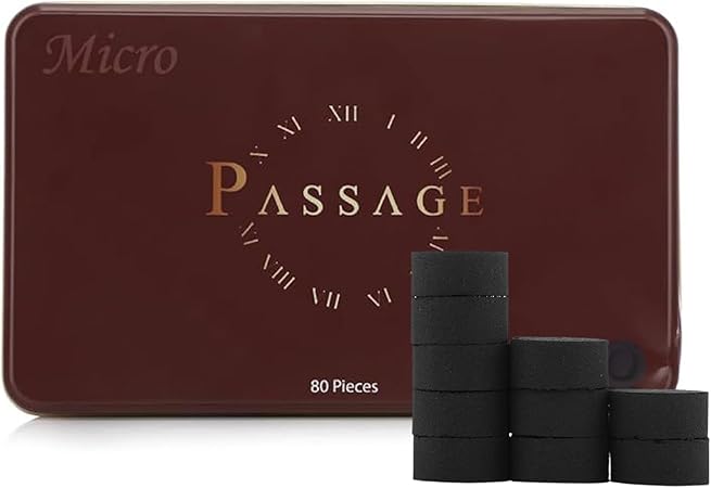 PASSAGE Charcoal Premium |Bakhoor,Oud Quick Lighting Micro/Mini Briquets | Metal Box | 80 Pieces | SIZE 27mm | BURNING TIME 35 MINUTE | Best For - Small & Hair Mubkhar | Ideal for Incense and Oud