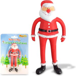 Quebec Playwrite Stretchy Father Christmas Unique Holiday Stocking Presents Christmas Eve Delights, Fun Kids Stocking Fillers Special Festive Surprises 12cm (Pack of 1)