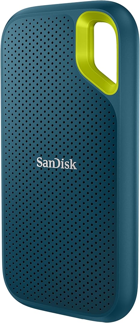 SanDisk Extreme Portable 1TB, 1050MB/s R, 1000MB/s W, 3mtr Drop Protection, IP65 Water/dust Resistance, HW Encryption, PC,MAC & TypeC Smartphone Compatible, External SSD, Monterey/Blue Color