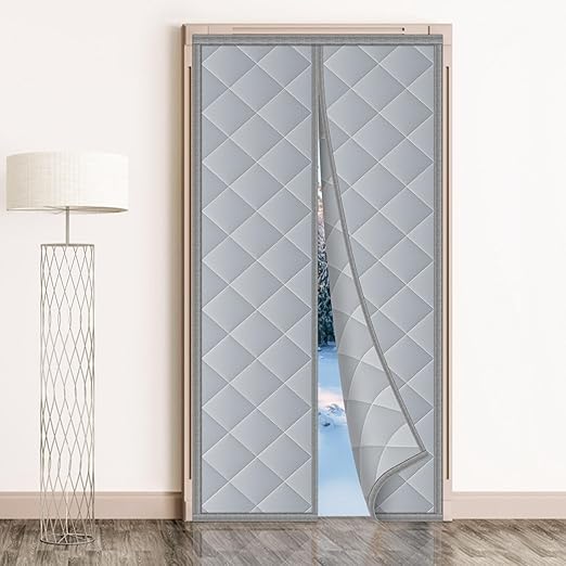 NALACAL Magnetic Insulated Door Curtain Magnetic Thermal and Insulation Self-Closing Door Cover for Winter Patio Bedroom AC Room Fits Door Size up to 36" x 80"