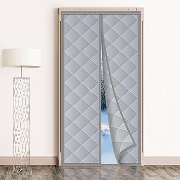 NALACAL Magnetic Insulated Door Curtain Magnetic Thermal and Insulation Self-Closing Door Cover for Winter Patio Bedroom AC Room Fits Door Size up to 36" x 80"