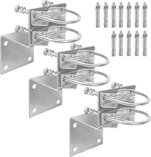 XRDS -RF Antenna Pole Mount Kits, Antenna Pole Mount Bracket with Double U-Bolts Clamp V Jaw Bracket for Outside Home Antenna Pole Holder （3 Sets）