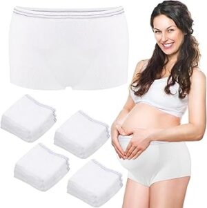 NALACAL Mesh Postpartum Underwear Disposable Panties, Women High Waist C Section Maternity Postpartum Panties, Soft, Breathable, Stretchy (8 Counts - Size Large)