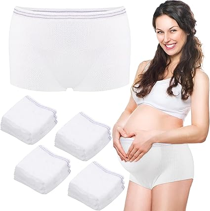 NALACAL Mesh Postpartum Underwear Disposable Panties, Women High Waist C Section Maternity Postpartum Panties, Soft, Breathable, Stretchy (8 Counts - Size Large)