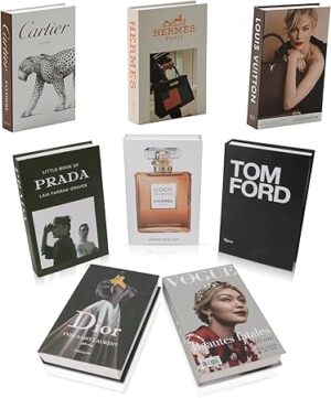 8Pcs Fake Books for Decoration, Decorative Books for Home Decor, Bookshelf Coffee Table Designer Decor Set Aesthetic, Faux Books for Console Living Room TV Stand Entry Luxury Fireplace End Table