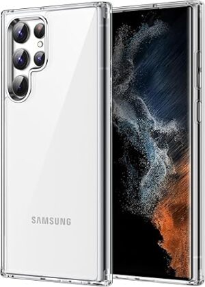 JETech Case for Samsung Galaxy S22 Ultra 5G 6.8-Inch, Non-Yellowing Shockproof Bumper Protective Phone Cover, Anti-Scratch Hard PC Back (Clear)