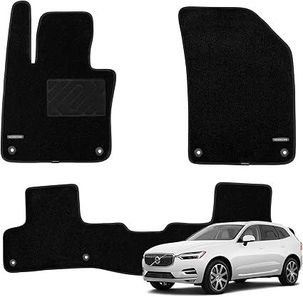 WENNEBIRD Superior Carpet Floor Mats for 2018-2025 Volvo XC60 (Not for Plug-in Hybrid), 0.6-Inch Ultra-Thick, Noise-Reducing, All-Weather Waterproof Anti-Slip – 3-Pc Set