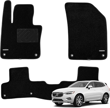 WENNEBIRD Superior Carpet Floor Mats for 2018-2025 Volvo XC60 (Not for Plug-in Hybrid), 0.6-Inch Ultra-Thick, Noise-Reducing, All-Weather Waterproof Anti-Slip – 3-Pc Set