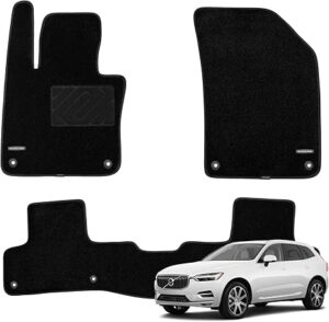 WENNEBIRD Superior Carpet Floor Mats for 2018-2025 Volvo XC60 (Not for Plug-in Hybrid), 0.6-Inch Ultra-Thick, Noise-Reducing, All-Weather Waterproof Anti-Slip – 3-Pc Set