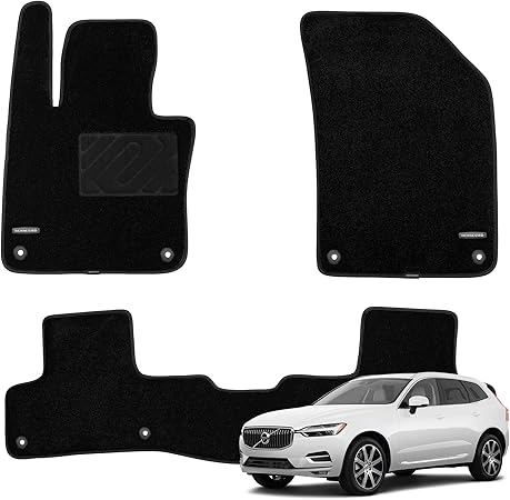 WENNEBIRD Superior Carpet Floor Mats for 2018-2025 Volvo XC60 (Not for Plug-in Hybrid), 0.6-Inch Ultra-Thick, Noise-Reducing, All-Weather Waterproof Anti-Slip – 3-Pc Set