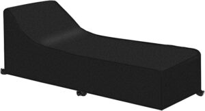 INMUA Garden Sunbed Cover, Waterproof, Windproof, Anti-UV, Heavy Duty 420D Oxford Fabric, Outdoor Patio Sun Lounger Cover (200 X 70 X 40-75CM) - Black