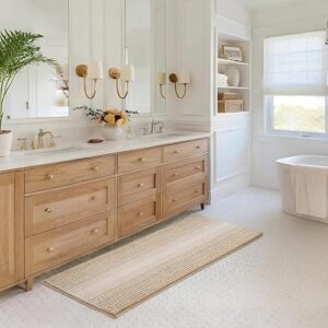 Luxury Bathroom Mat Rug, 50x120cm, Extra Soft and Absorbent Microfiber Bath Mat Rug, Non-Slip Plush Shaggy Bath Carpet, Machine Wash Dry