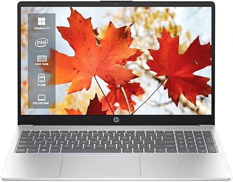 HP 15.6" Touchscreen Laptop, Intel Core i5-1235u, 16GB Memory, 512GB SSD, Intel Iris Xe Graphics, Wi - Fi 6E, Windows 11 Home, Ideal for Students and Business, Natural Silver(Upgraded)
