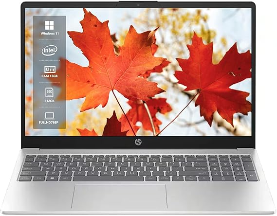 HP 15.6" Touchscreen Laptop, Intel Core i5-1235u, 16GB Memory, 512GB SSD, Intel Iris Xe Graphics, Wi - Fi 6E, Windows 11 Home, Ideal for Students and Business, Natural Silver(Upgraded)