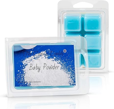 The Candle Daddy Baby Powder Scented Melt- Maximum Scent Wax Cubes/Melts- 1 Pack -2 Ounces- 6 Cubes