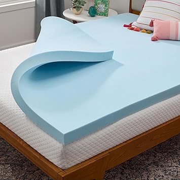Linenspa 3 Inch Memory Foam Mattress Topper, Gel Infused King Mattress Topper, CertiPUR-US Certified