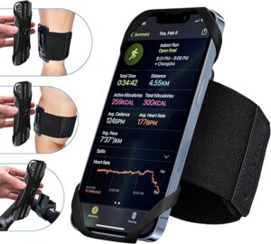 Cikyner Running Armband, 3 in 1 Running Phone Holder Sports Armband Bicycle Phone Holder 360° Rotatable & Detachable Running Phone Armband for 4.5-7'' iPhone Huawei for Gym Running Hiking