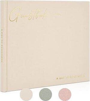 ZICOTO Beautiful Wedding Guest Book for Your Wedding Reception - Simply Elegant Guestbook to Sign in and Add Polaroid Photos - The Perfect Wedding Or Baby Shower Guest Book for The Special Day